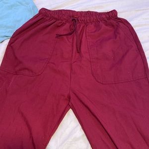 Maroon scrub pants